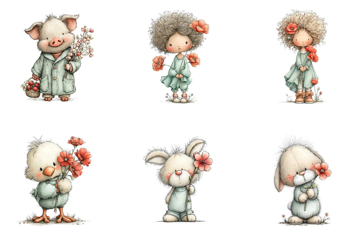 Whimsical Spring Clipart, an Illustration by CreationArt (Photo 2 of 7)