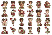 Whimsical Valentine Teen Girl Clipar, an Illustration by designcity5 (Thumbnail 2 of 5)
