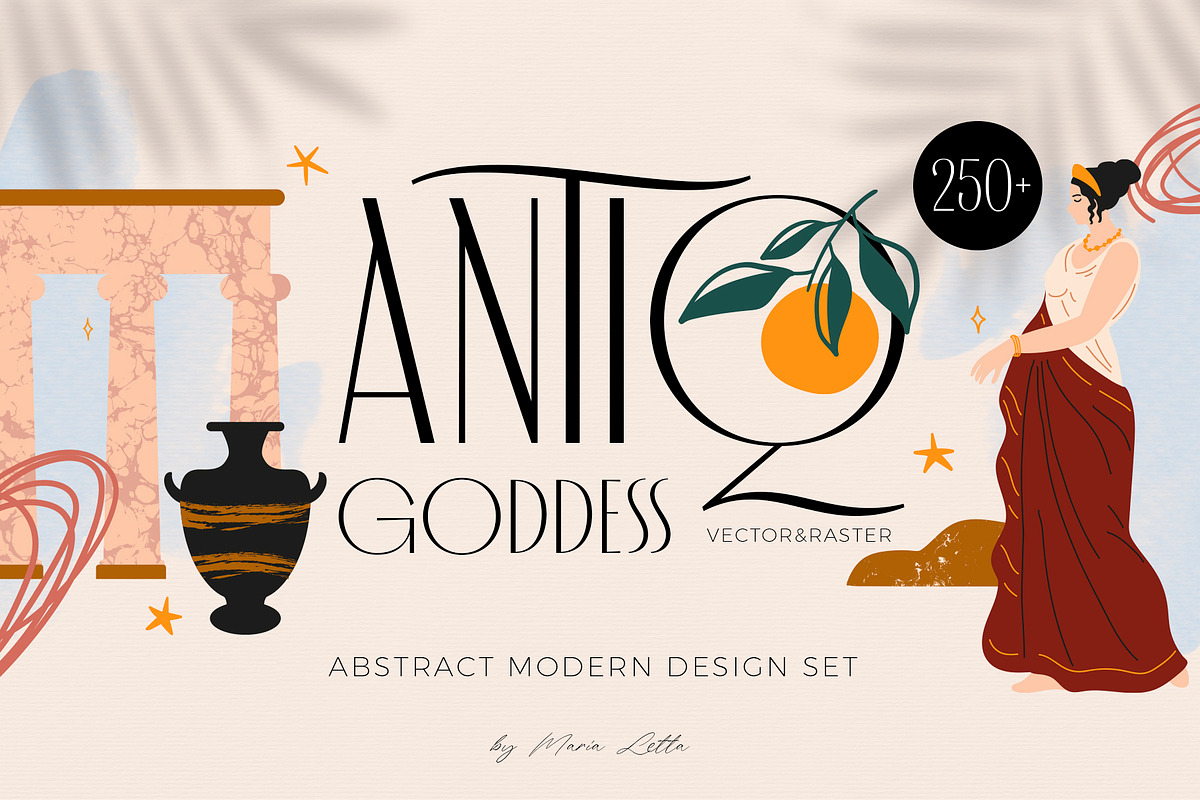 Antiq goddess modern design set, an Animal Illustration by Beauty Drops (Photo 1 of 10)