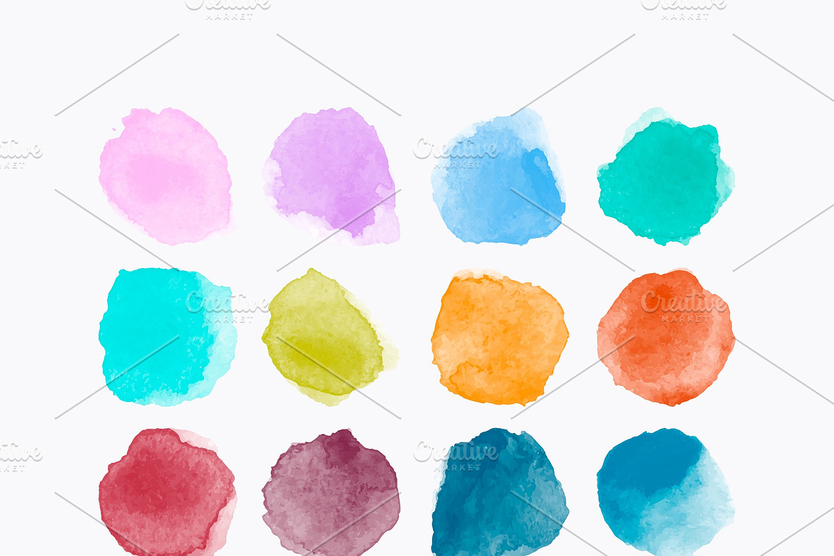 Big set watercolor vector stains, a Texture Graphic by Ibrin's Shop (Photo 2 of 14)