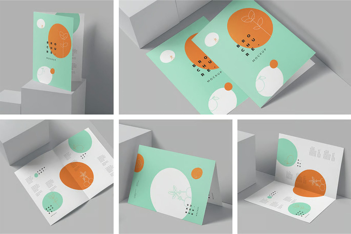 A4-A5-A6 Bi Fold Brochure Mockups, an Advertising Mockup by megostudi0 (Photo 1 of 7)