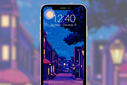 Anime Night Street Wallpapers, a Graphic by Kalindiprints (Thumbnail 4 of 6)