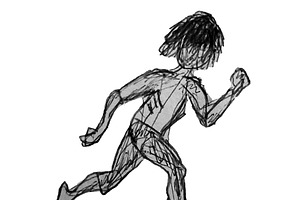Man running sketchy hand drawn isolated illustration, a Person Illustration by DanFLCreativo