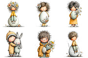 Watercolor Whimsical Easter Kids Cli, an Illustration by Sublimation Artist (Thumbnail 6 of 7)