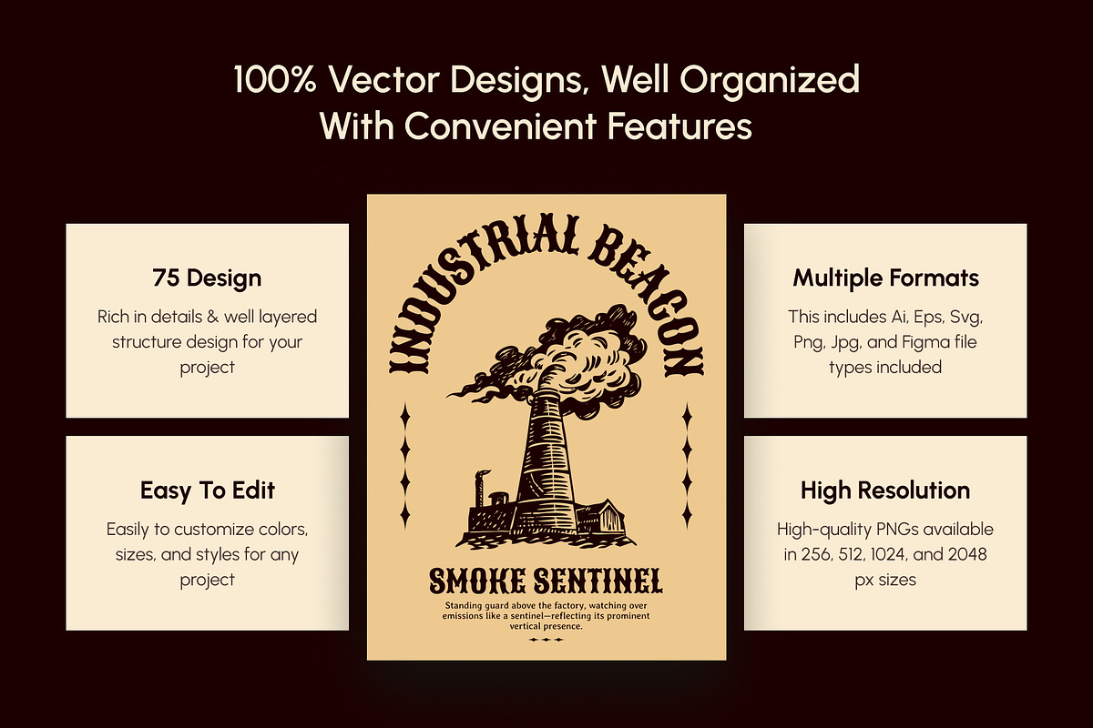 Vintage Industry Illustration Set, an Object Illustration by Prosymbols (Photo 2 of 10)
