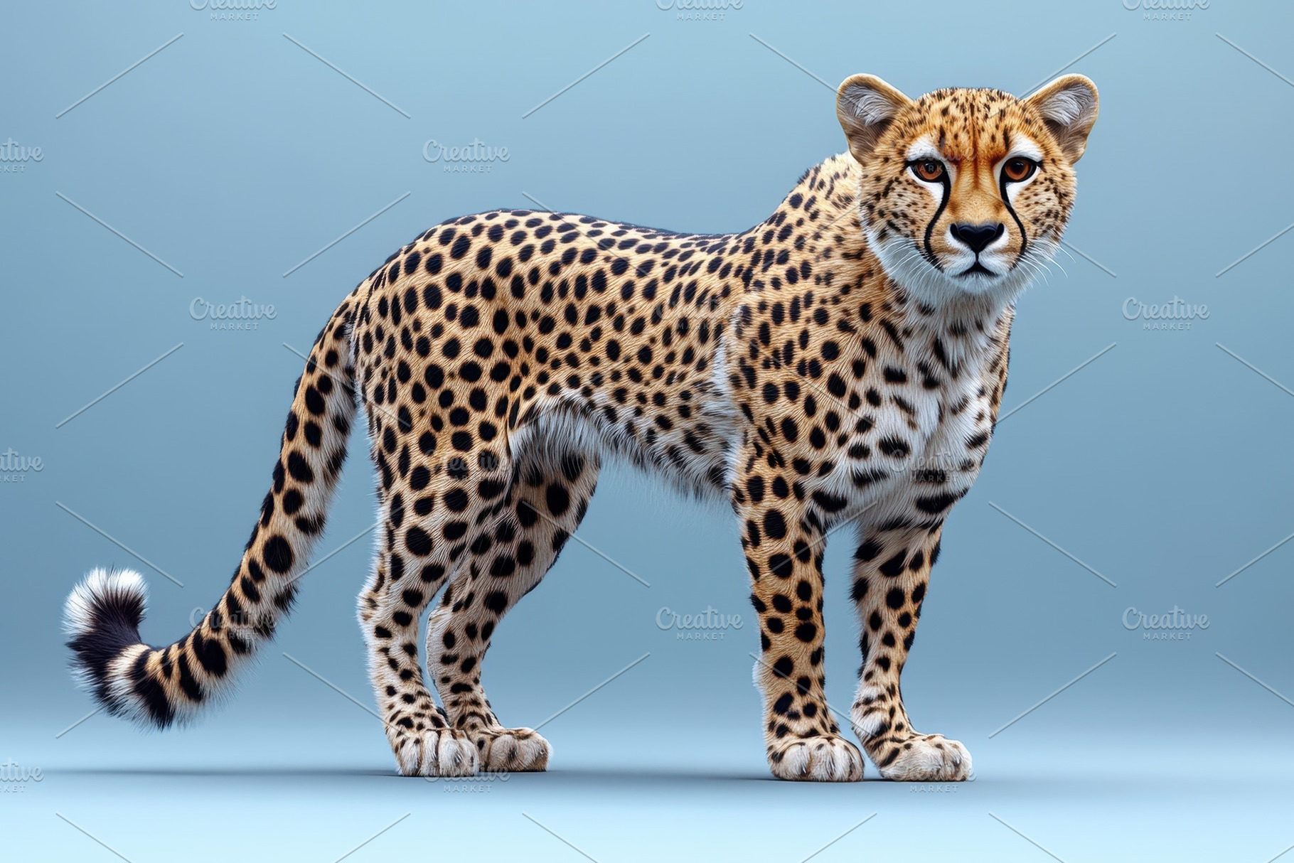 Lifelike representation of a cheetah, a Photo by Tanuart