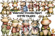 Watercolor Crocodile Clipart, an Illustration by DreamArtGraphic (Thumbnail 1 of 5)