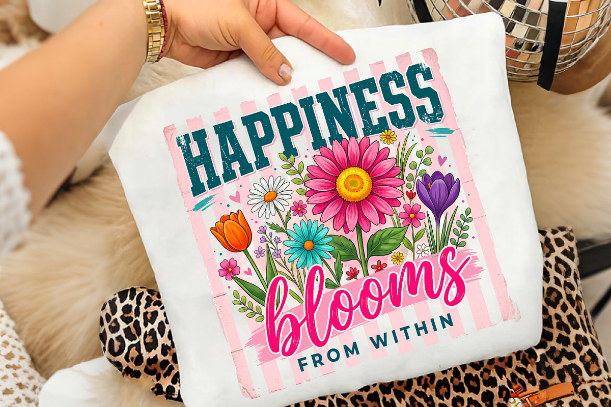 Positive Boho Floral Quote PNG, an Illustration by CreationArt (Photo 6 of 9)