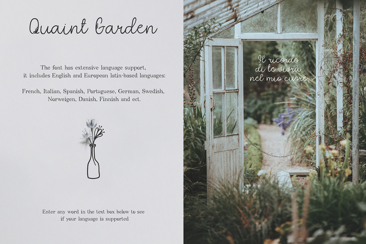 Quaint Garden Floral Font +EXTRAS preview 7