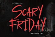 Scary Friday - Horror Display Font, a Script Font by Alpaprana (Thumbnail 1 of 11)