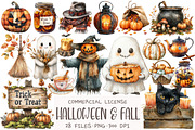 Watercolor Halloween & Fall Clipart, an Illustration by OK Design (Thumbnail 1 of 5)