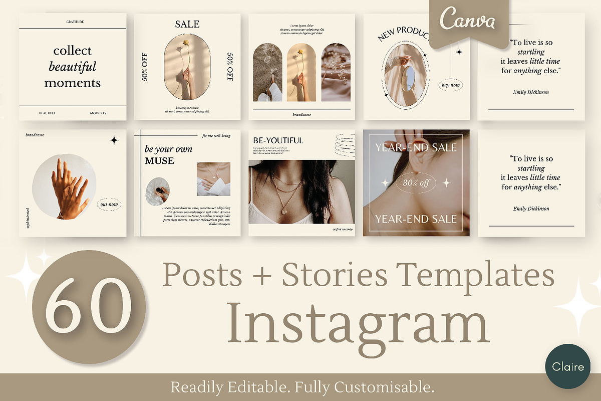 Elegant Beige Jewelry Creator Kit, a Social Media Template by Clairee Design Studio (Photo 1 of 7)
