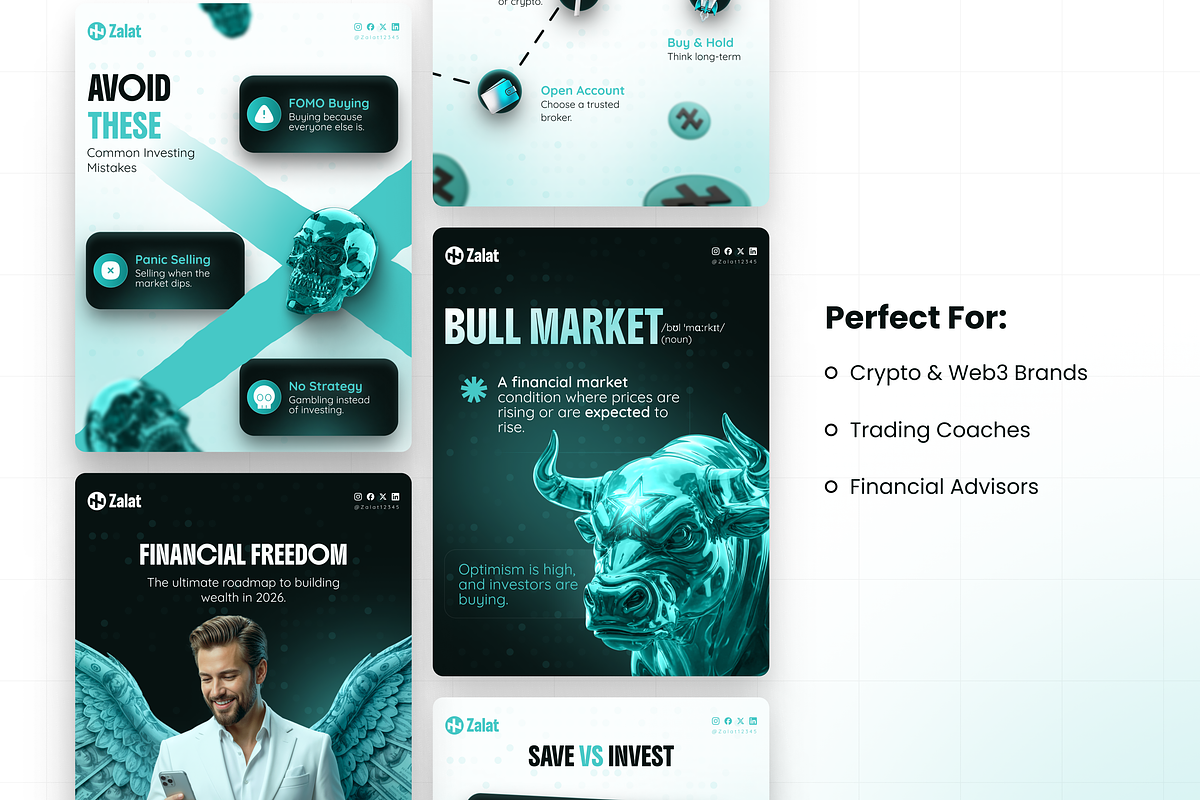Zalat Fintech & Crypto Instagram Kit, a Social Media Template by Sooni Gaad (Photo 7 of 9)