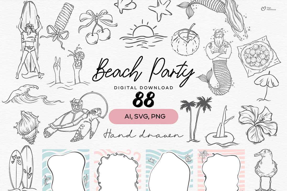 Beach Party SVG Bundle, an Icon by ollalya (Photo 1 of 10)