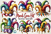 Mardi Gras Jester Hat Clipart, a Work Illustration by OK Design (Thumbnail 1 of 5)