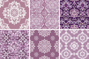 Mauve Mandala Seamless Patterns