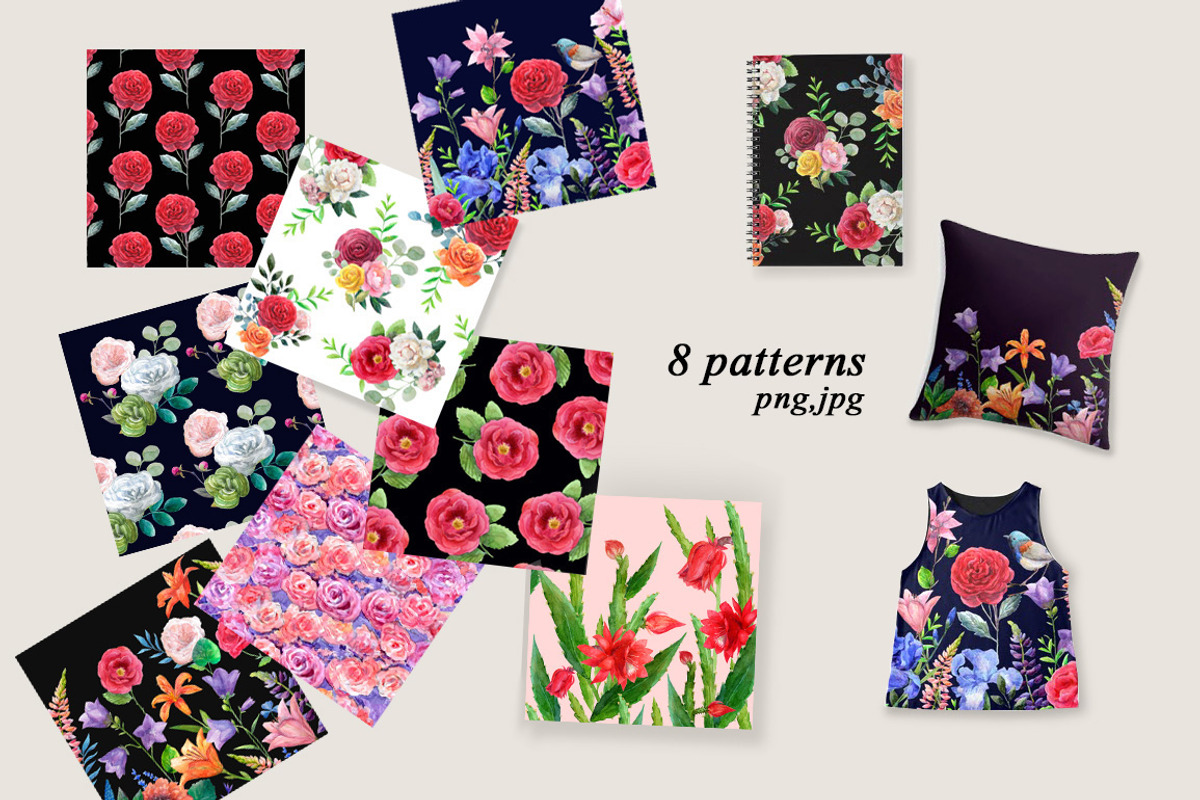 Watercolor flowers,birds., an Illustration by yulia.sukhanova (Photo 3 of 8)