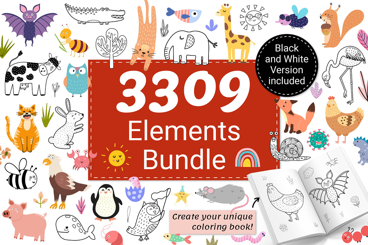 3309 in 1 Graphic Bundle, an Animal Illustration by Gulnara Sabirova (Photo 1 of 15)