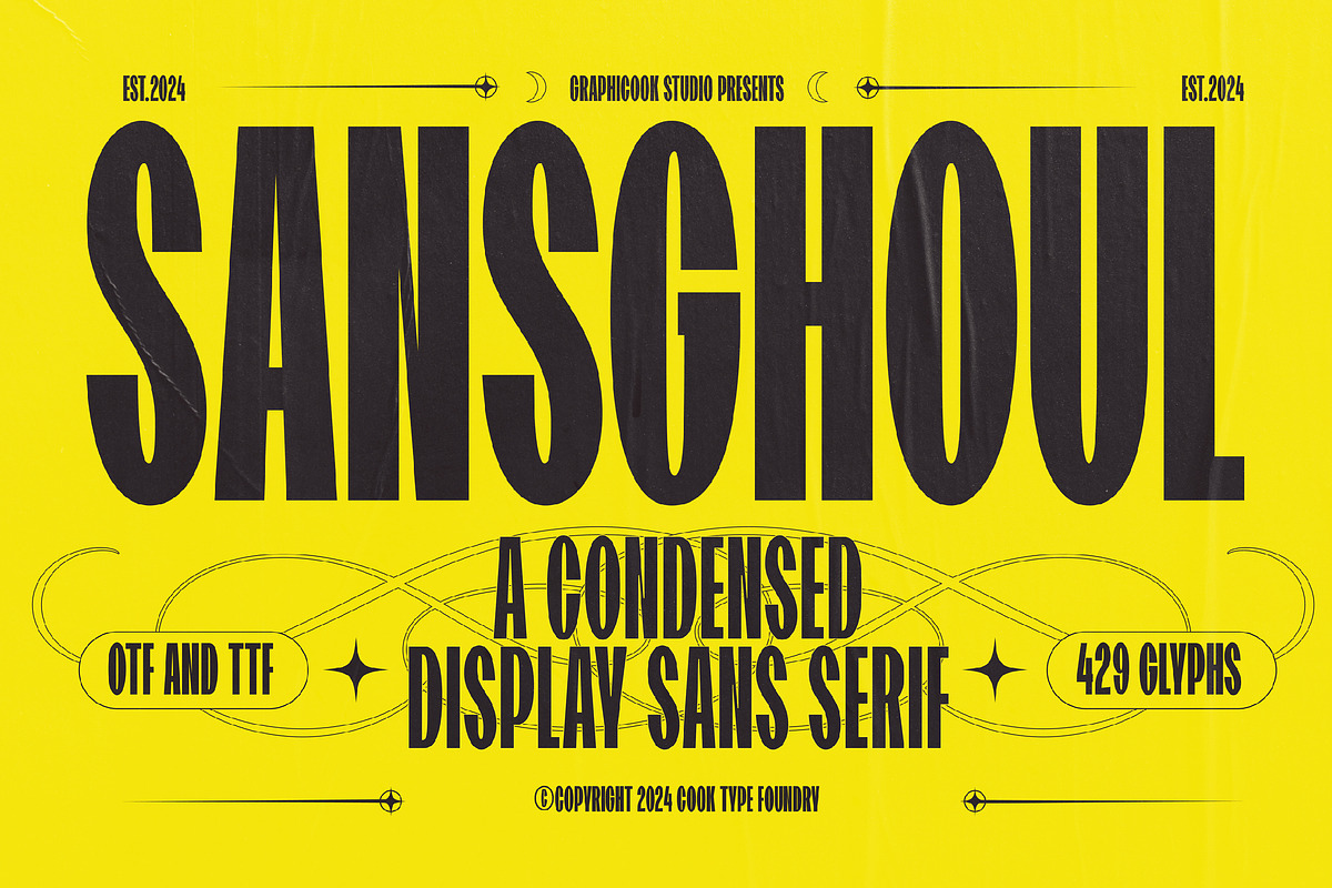 Sansghoul, a Sans Serif Font by graphicook (Photo 1 of 10)