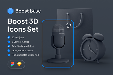Boost Base 3D Icons Set