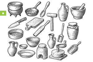 Vintage Kitchen & Cooking Tools, an Object Graphic by RT Studio