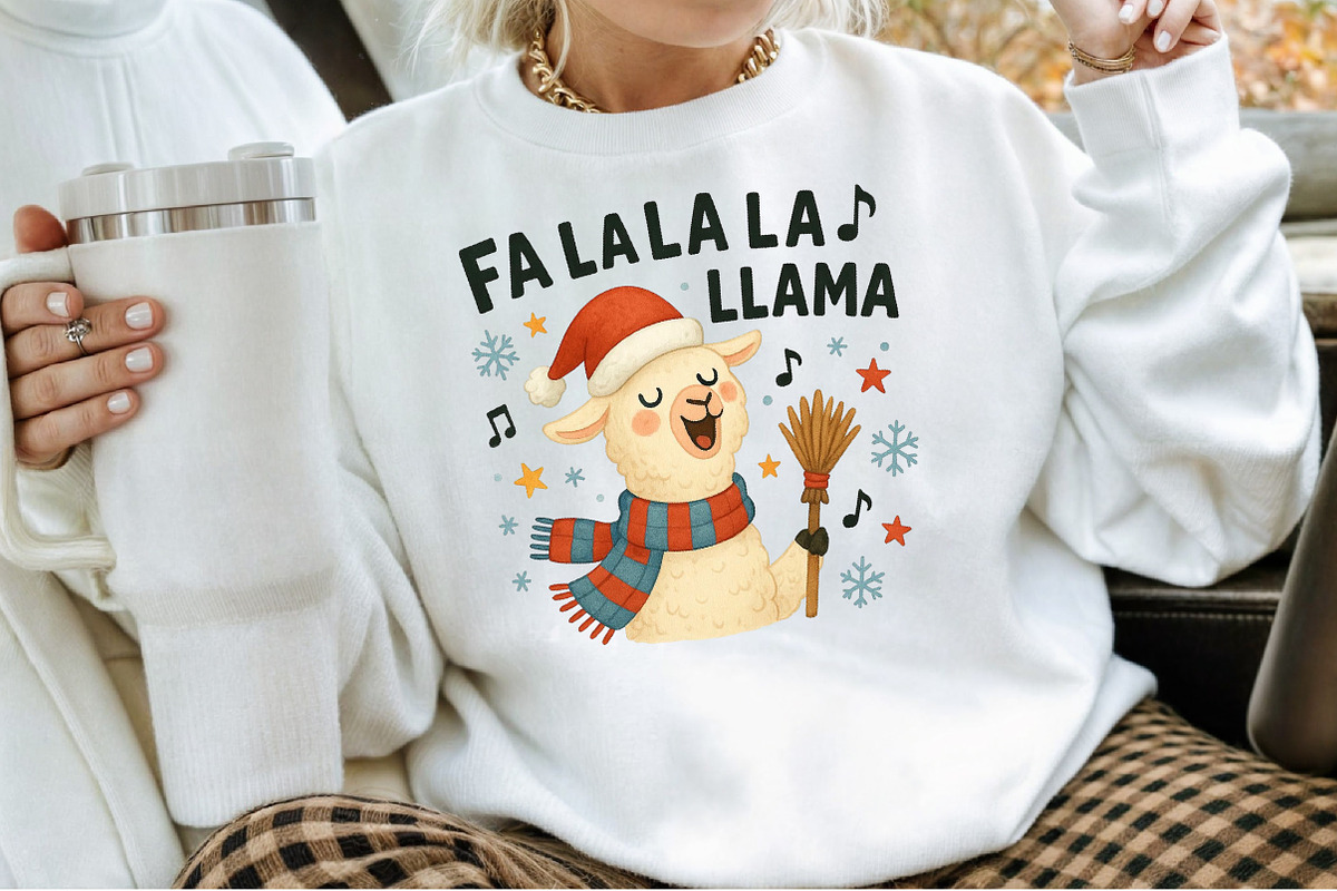 Fa La La La LLama Christmas PNG, an Illustration by Sublimation Artist (Photo 2 of 9)