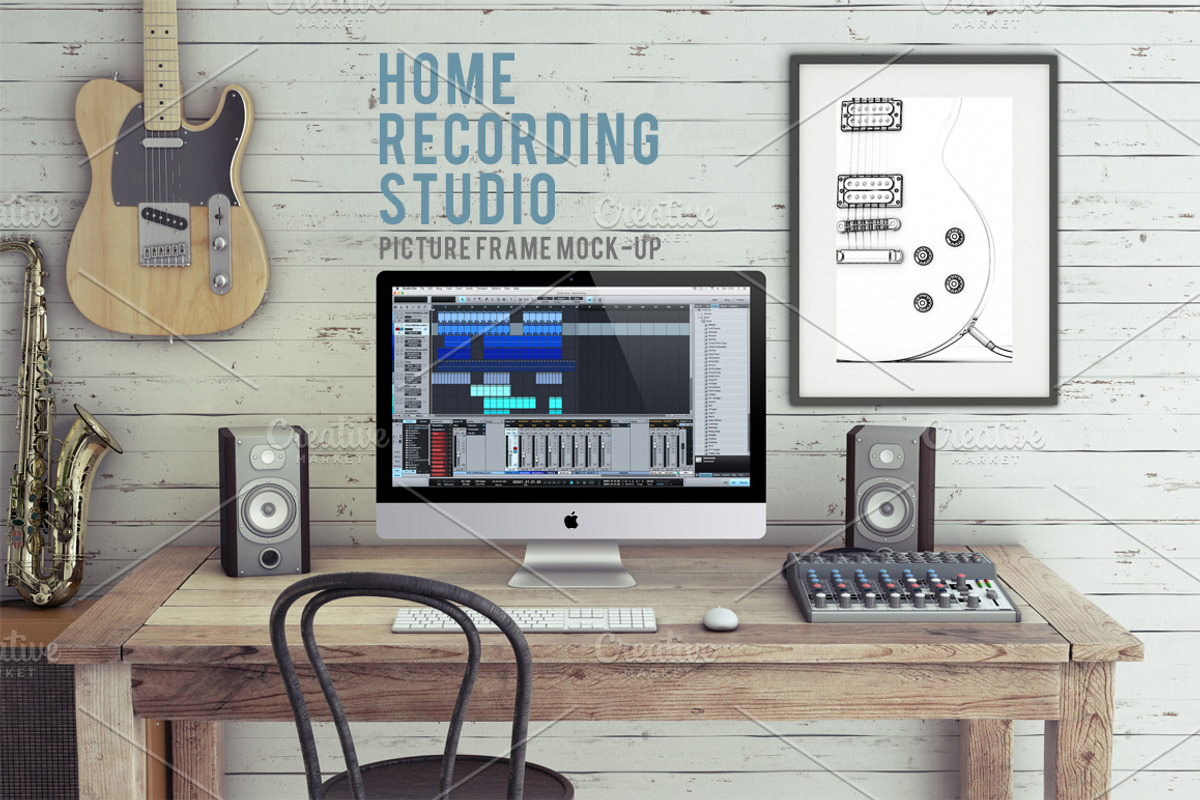 Home Recording Studio Mockup Bundle, a Mac Mockup by Bobboz Store (Photo 1 of 11)