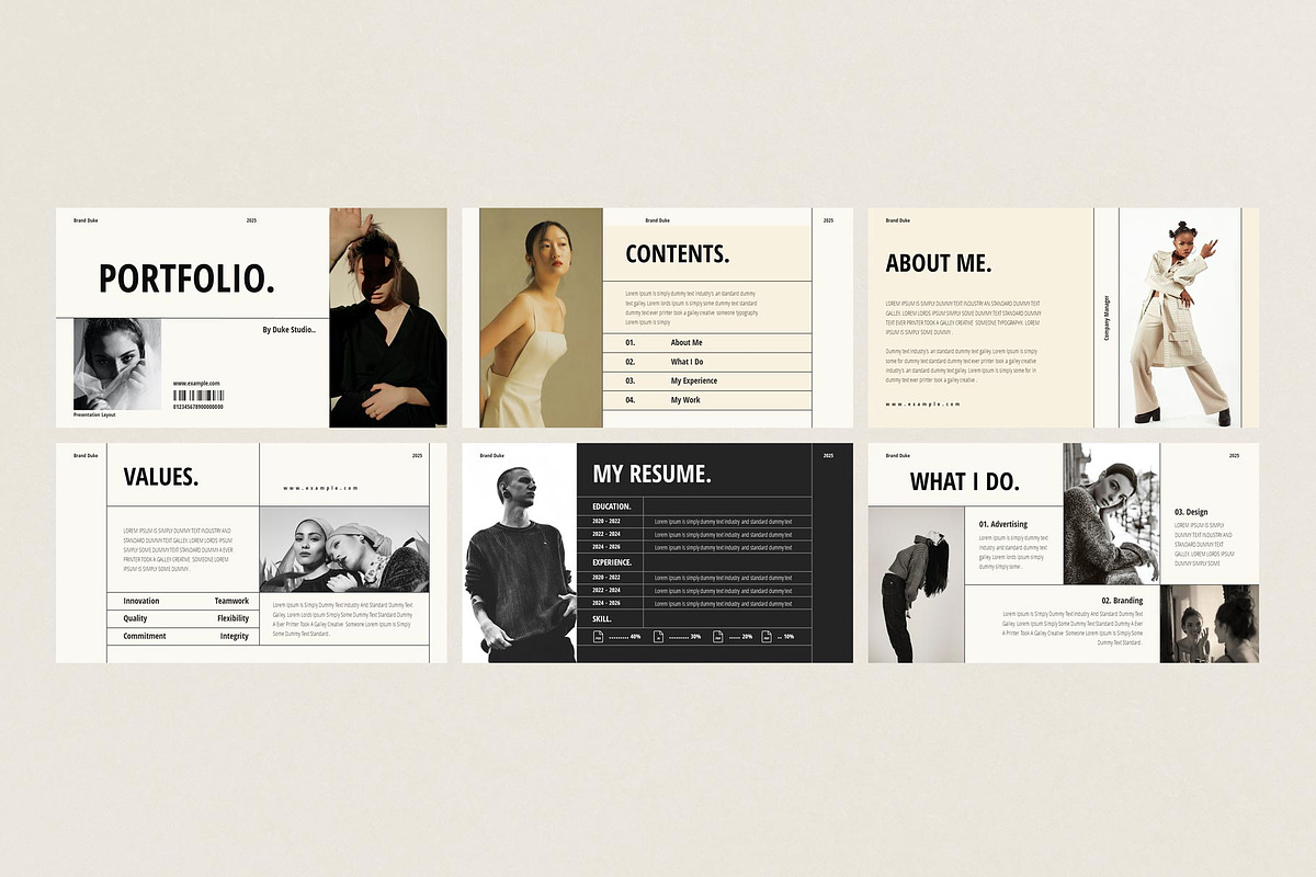 Portfolio Google Slides Template, a Presentation Template by E-Type