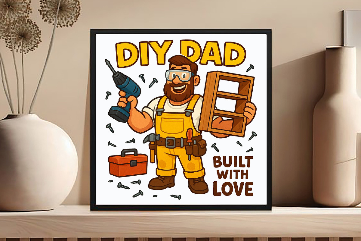 DIY Dad Funny Fathers Day Sublimatio, an Illustration by DreamCafeArt (Photo 4 of 7)