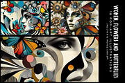 Women, Flowers and Butterflies, a Decorative Illustration by Digital Art Creations (Thumbnail 5 of 12)