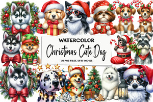 Christmas Cute Dog Sublimation, an Illustration by DreamArtGraphic