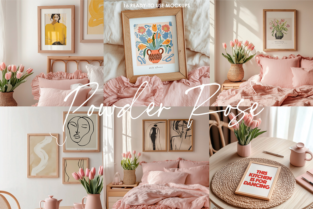 POWDER ROSE | Frame mockup set, a Household Mockup by SCHÉRI (Photo 2 of 12)