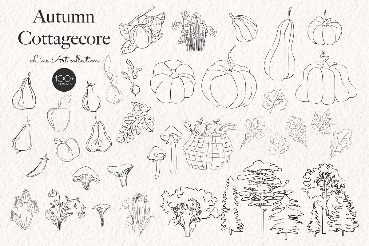 Autumn Cottagecore - Fall Line Art, a Seasonal Illustration by Mio Buono (Photo 8 of 18)