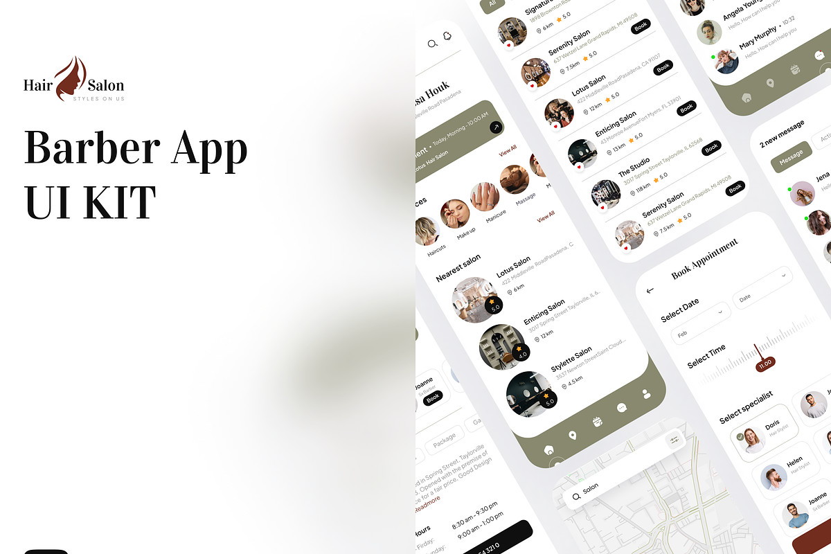 Hair Salon: Barber Appointment App, an UI Kit Template by Fluttertop (Photo 1 of 6)