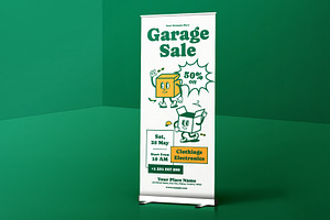 Garage Sale Roll Up Banner Groovy