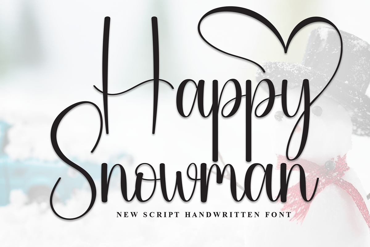Happy Snowman | Script Font, a Handwritten Font by Scratchones (Photo 1 of 8)