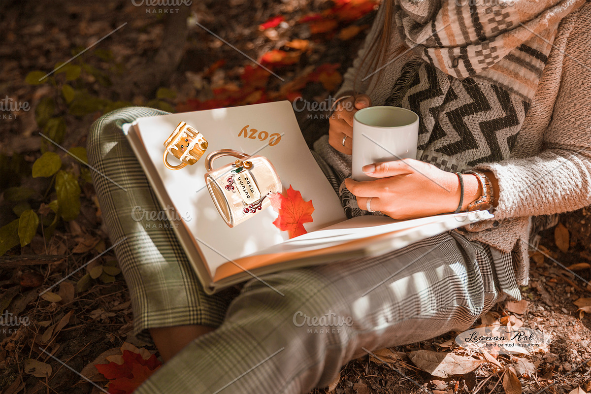 Autumn Mugs Clip Art Collection, a Seasonal Illustration by Leonaa art (Photo 9 of 13)