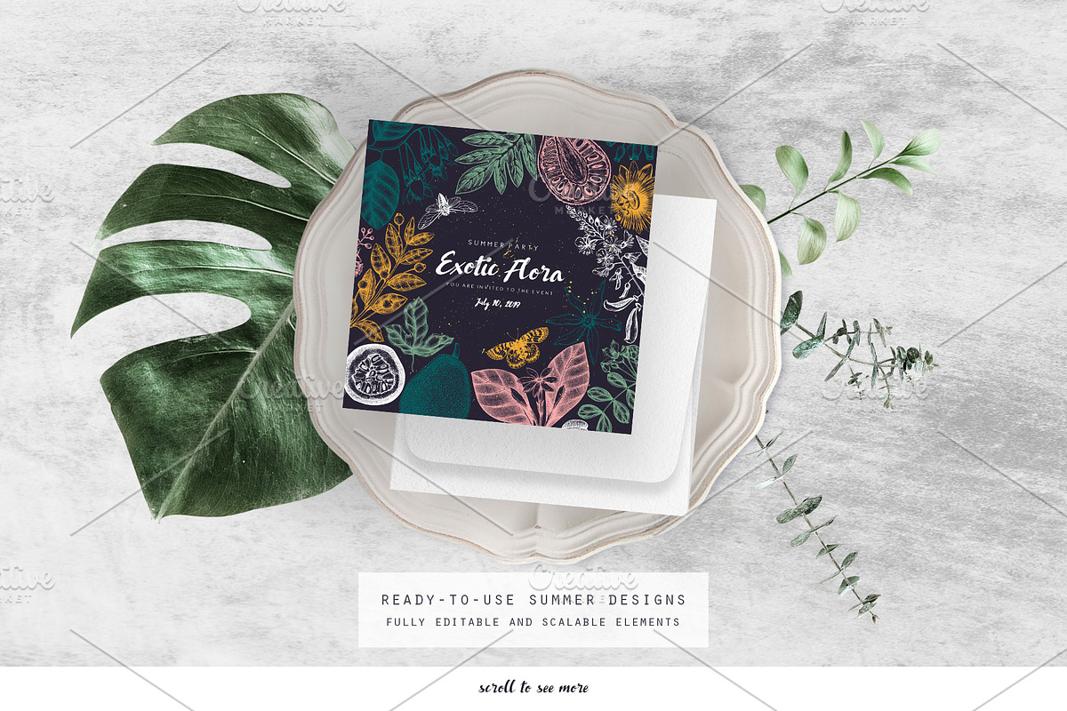 Exotic Plants Vector Collection, a Seasonal Illustration by Yevheniia (Photo 4 of 6)