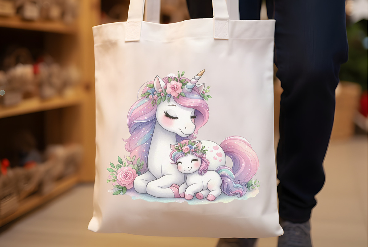 Mom and Baby Unicorn Sublima Clipart, a Seasonal Illustration by Rose Art (Photo 4 of 6)
