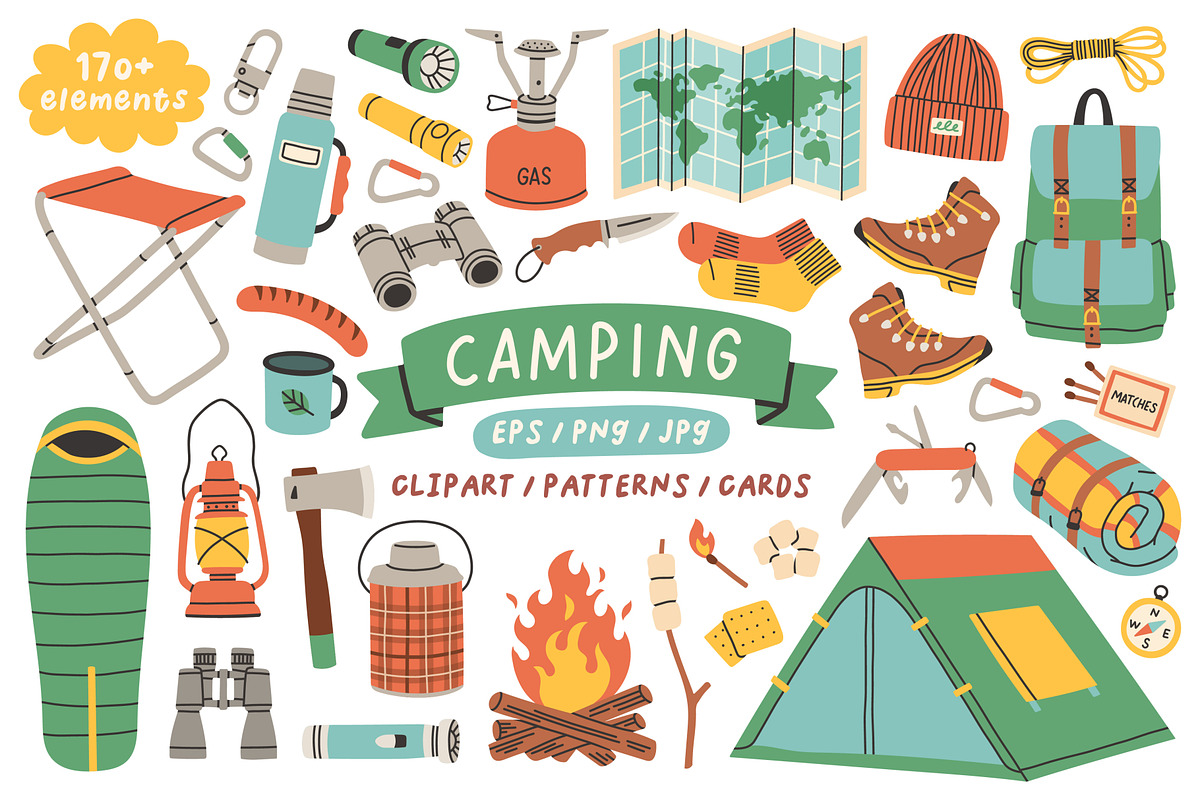 Camping Clipart, an Object Illustration by spirka.art (Photo 1 of 8)