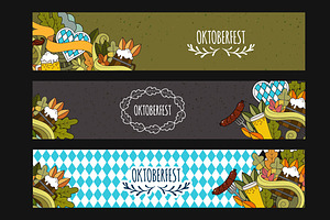 Oktoberfest doodle beer web banner