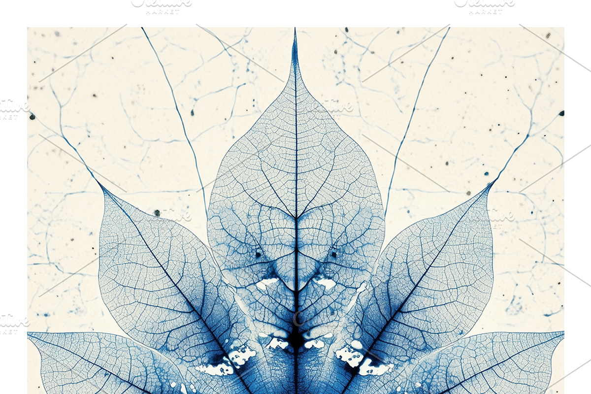 Role Co. Cyanotype Leaf in Symmetry, a Texture Illustration by milatovar (Photo 17 of 21)