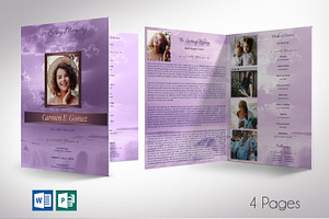 Purple Forever Funeral Program Large