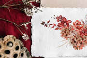Scarlet bouquet - watercolor set, a Seasonal Illustration by Youksy (Thumbnail 3 of 13)