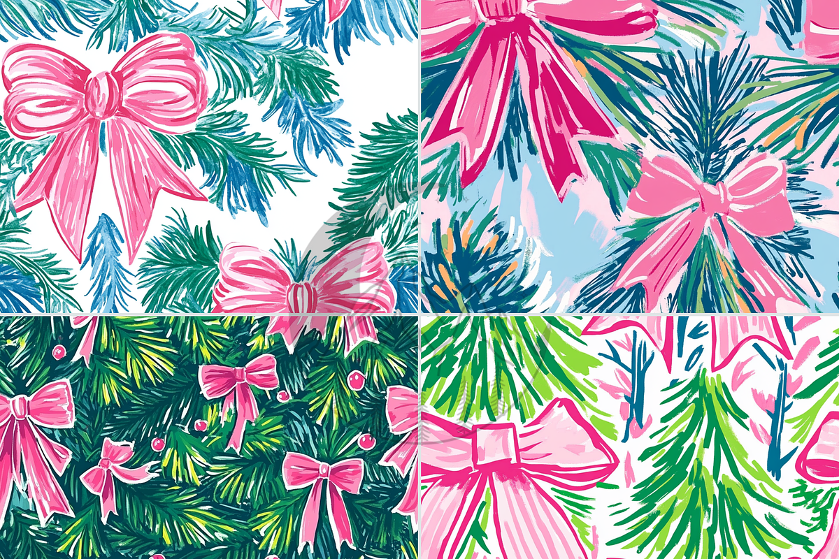 Preppy Coquette Christmas Bow Print, a Pattern Graphic by Paper & Pattern Studio (Photo 6 of 9)
