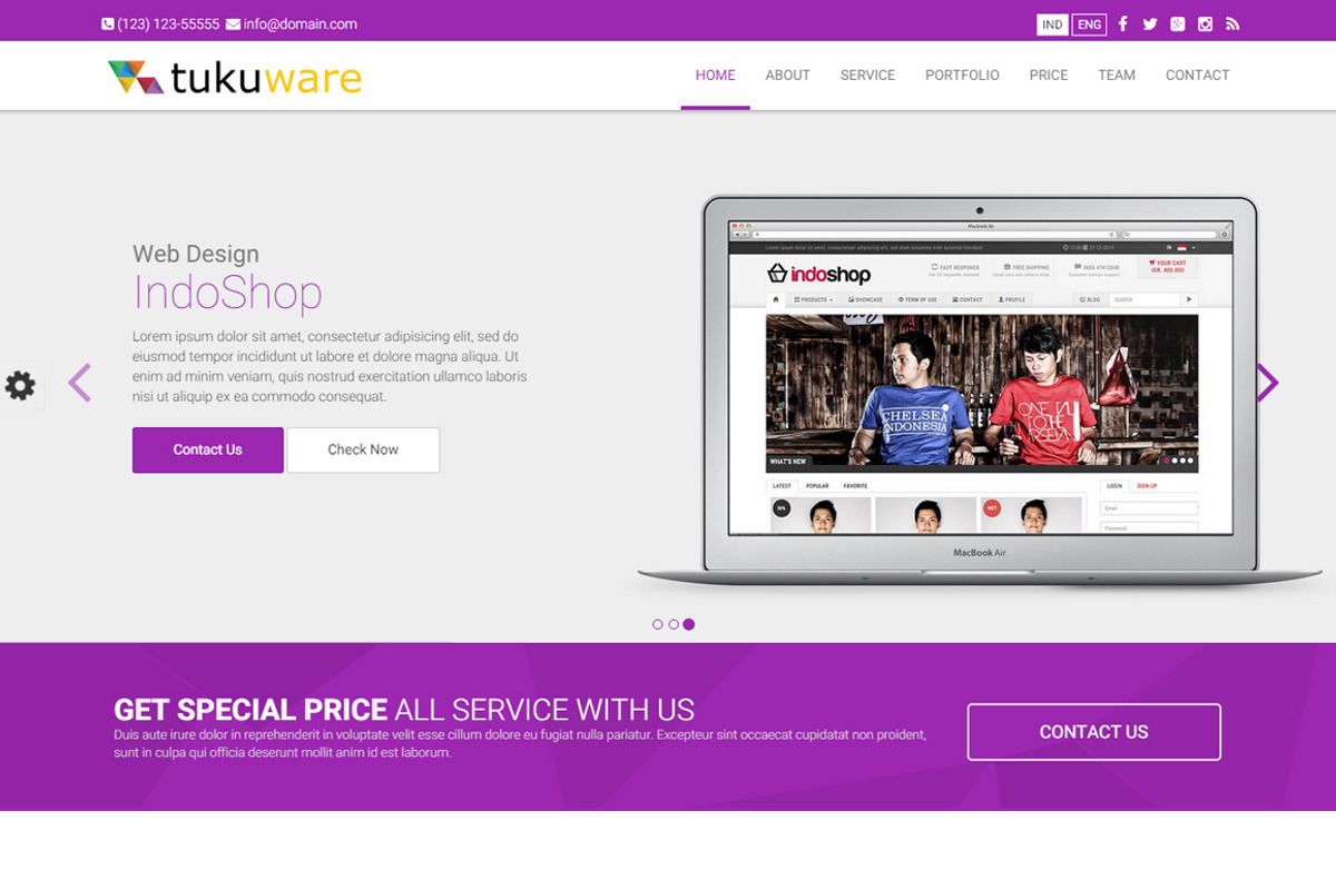 Tukuware HTML5 One Page, a Bootstrap Template by FNR Graphics (Photo 2 of 2)