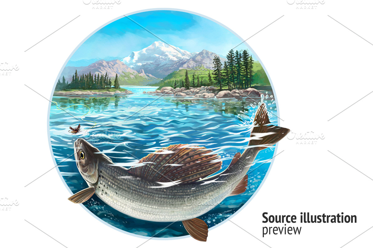 Fishing illustration., an Object Illustration by Countryside life (Photo 3 of 7)