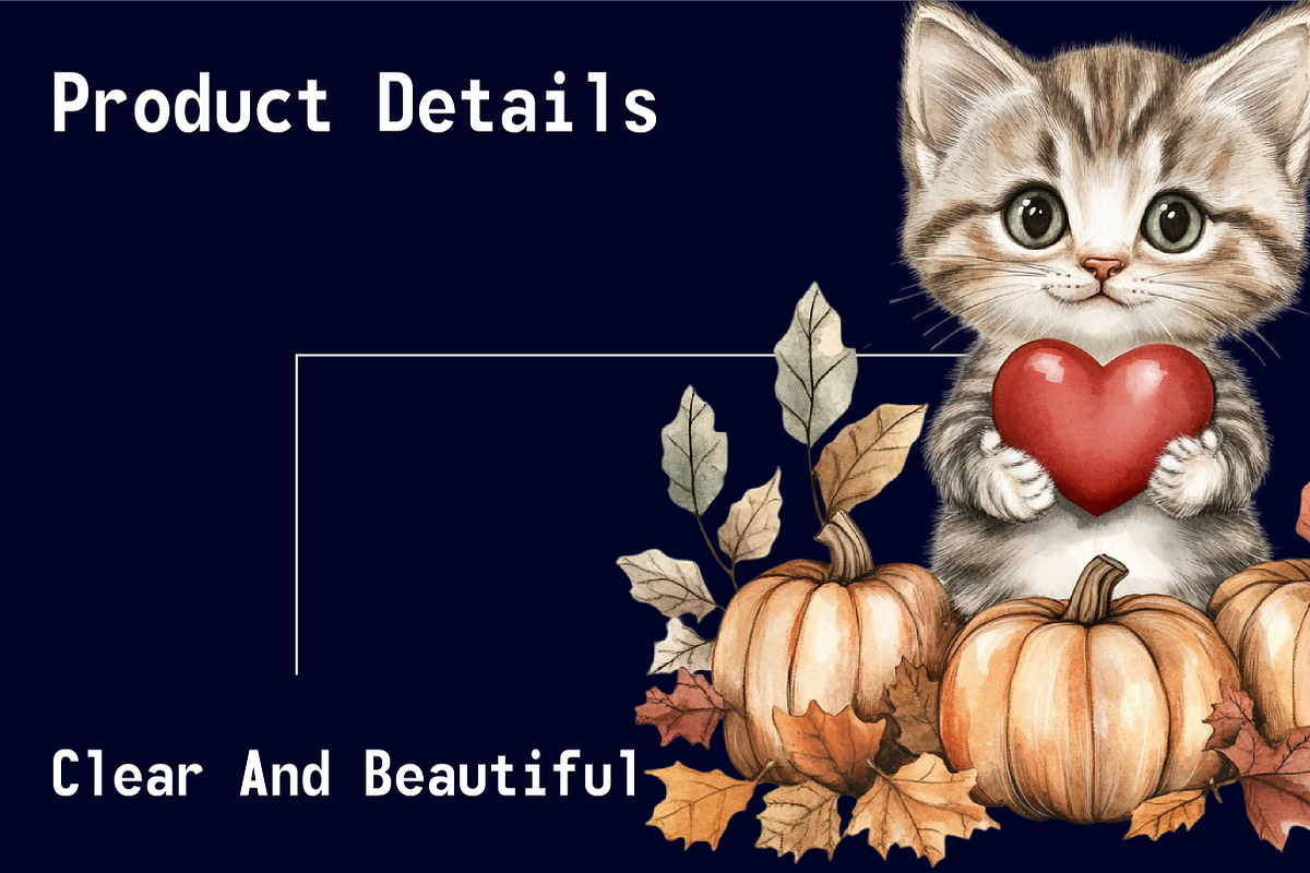 Cute Autumn Kitten Sublimation, an Illustration by CitraGraphics (Photo 5 of 6)