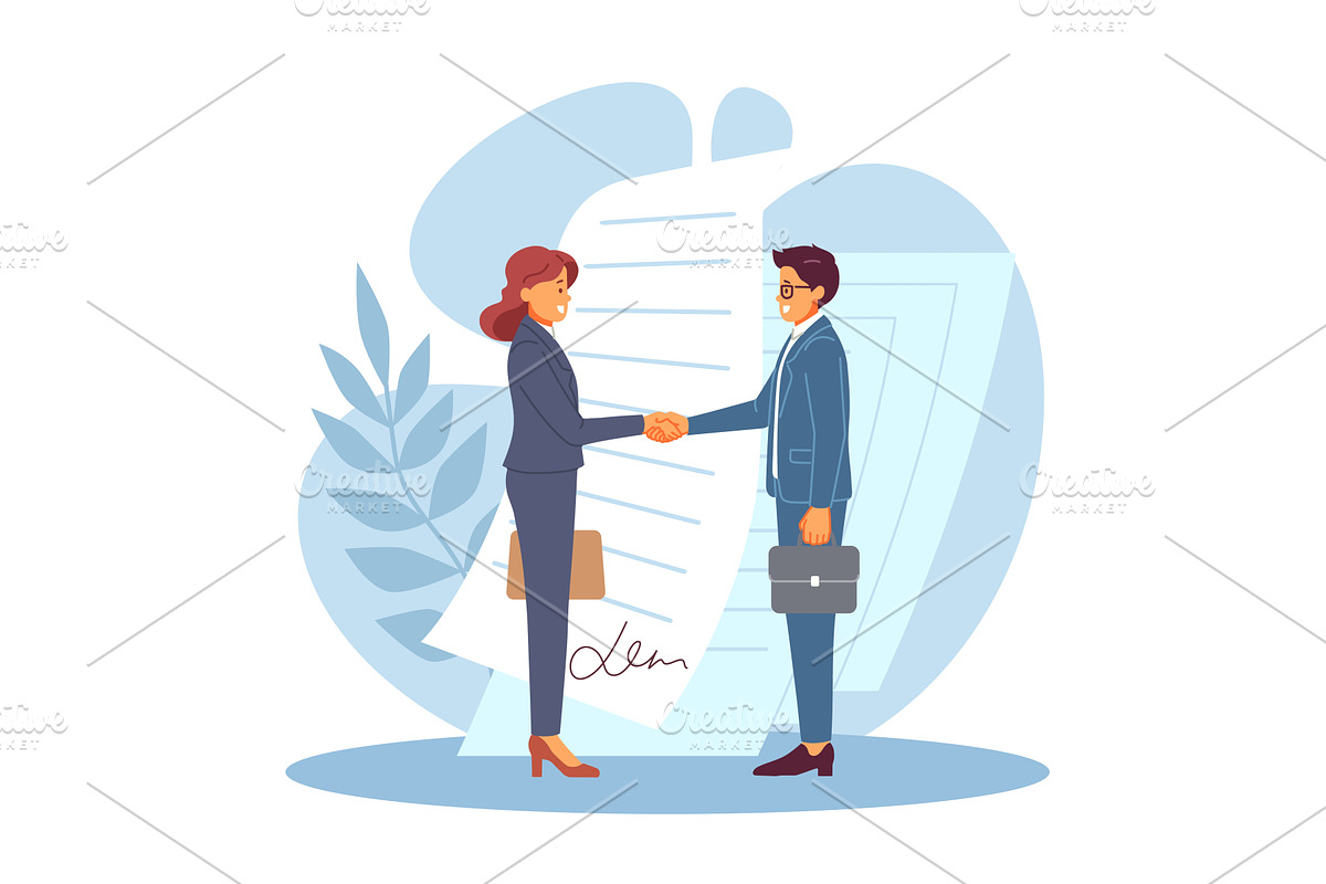 Signing contract. Official document, a Person Illustration by YummyBuum