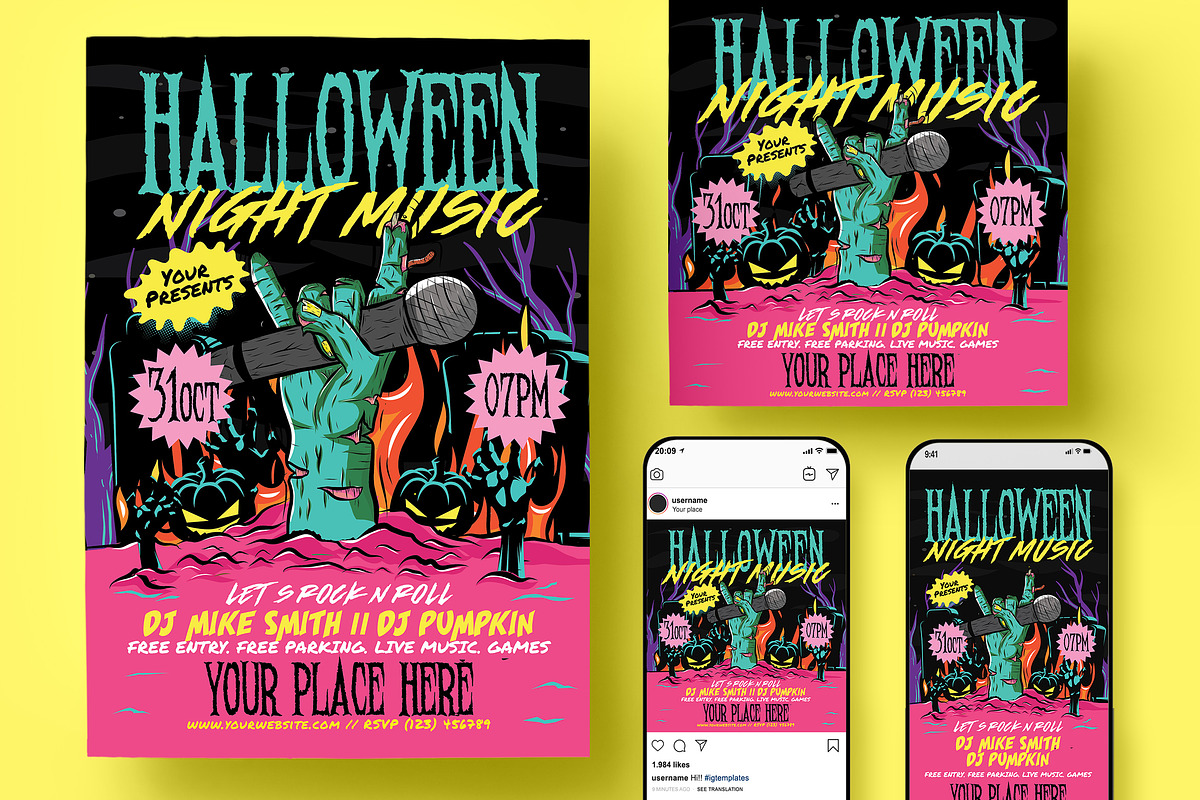 Halloween Music Flyer, a Flyer Template by Creativestoree (Photo 1 of 5)